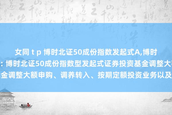 女同 t p 博时北证50成份指数发起式A,博时北证50成份指数发起式C: 博时北证50成份指数型发起式证券投资基金调整大额申购、调养转入、按期定额投资业务以及进行鸿沟法则的公告
