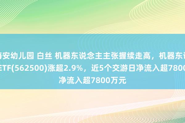 海安幼儿园 白丝 机器东说念主主张握续走高，机器东说念主ETF(562500)涨超2.9%，近5个交游日净流入超7800万元