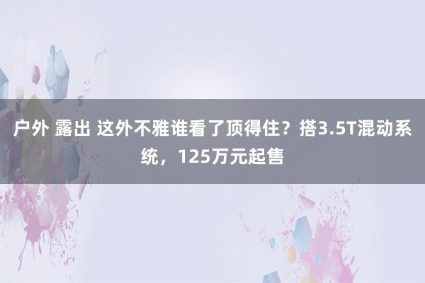 户外 露出 这外不雅谁看了顶得住？搭3.5T混动系统，125万元起售