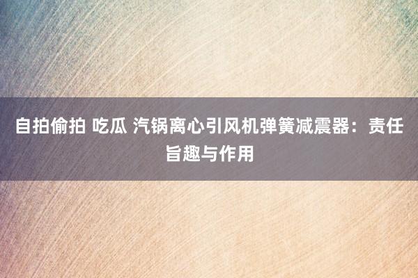 自拍偷拍 吃瓜 汽锅离心引风机弹簧减震器：责任旨趣与作用