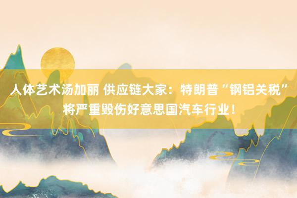 人体艺术汤加丽 供应链大家：特朗普“钢铝关税”将严重毁伤好意思国汽车行业！