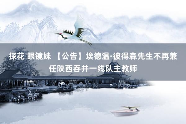 探花 眼镜妹 【公告】埃德温·彼得森先生不再兼任陕西吞并一线队主教师