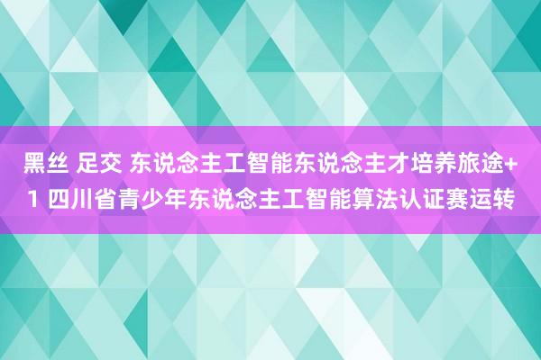 黑丝 足交 东说念主工智能东说念主才培养旅途+1 四川省青少年东说念主工智能算法认证赛运转