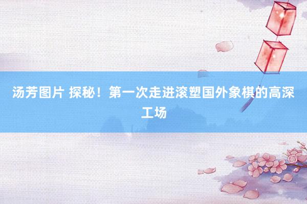 汤芳图片 探秘！第一次走进滚塑国外象棋的高深工场
