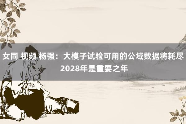 女同 视频 杨强：大模子试验可用的公域数据将耗尽 2028年是重要之年