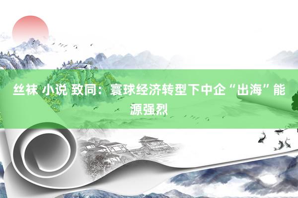 丝袜 小说 致同：寰球经济转型下中企“出海”能源强烈