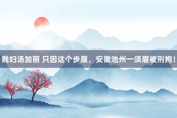 贱妇汤加丽 只因这个步履，安徽池州一须眉被刑拘！