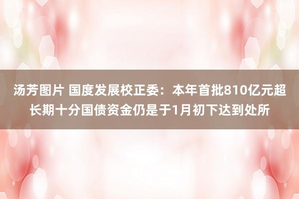 汤芳图片 国度发展校正委：本年首批810亿元超长期十分国债资金仍是于1月初下达到处所
