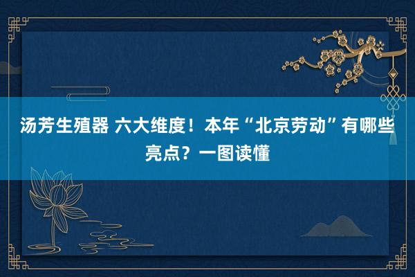 汤芳生殖器 六大维度！本年“北京劳动”有哪些亮点？一图读懂