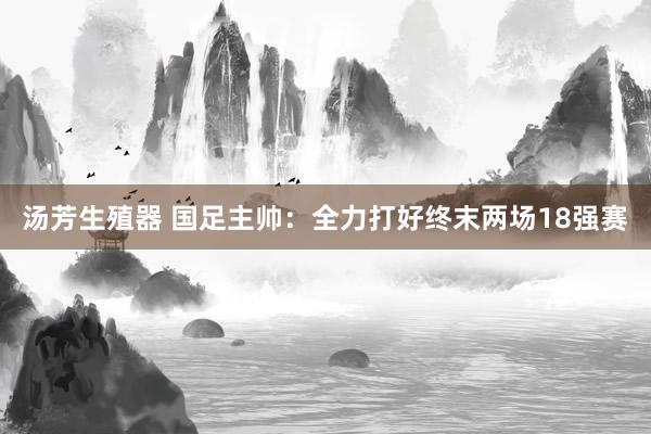 汤芳生殖器 国足主帅：全力打好终末两场18强赛