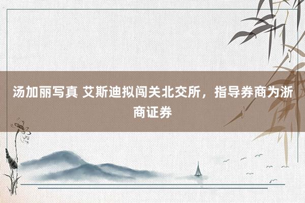 汤加丽写真 艾斯迪拟闯关北交所，指导券商为浙商证券