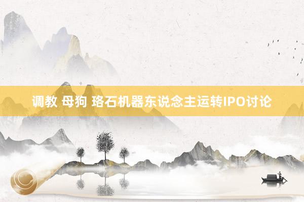 调教 母狗 珞石机器东说念主运转IPO讨论