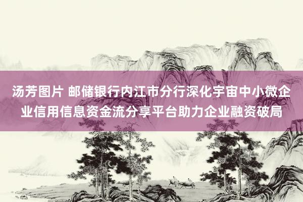 汤芳图片 邮储银行内江市分行深化宇宙中小微企业信用信息资金流分享平台助力企业融资破局