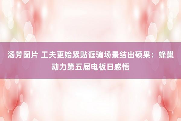 汤芳图片 工夫更始紧贴诓骗场景结出硕果：蜂巢动力第五届电板日感悟