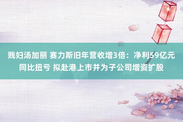贱妇汤加丽 赛力斯旧年营收增3倍：净利59亿元同比扭亏 拟赴港上市并为子公司增资扩股