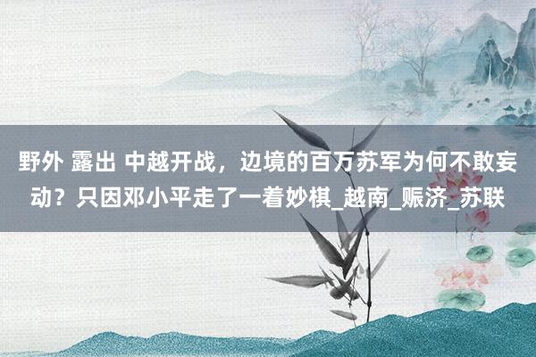 野外 露出 中越开战，边境的百万苏军为何不敢妄动？只因邓小平走了一着妙棋_越南_赈济_苏联