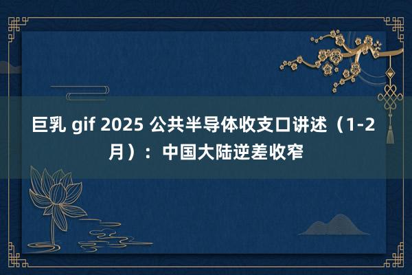 巨乳 gif 2025 公共半导体收支口讲述（1-2 月）：中国大陆逆差收窄