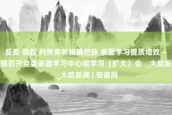 反差 调教 列席旁听精确把脉 表面学习提质增效 ——歙县郑村镇召开党委表面学习中心组学习（扩大）会  _大皖新闻 | 安徽网
