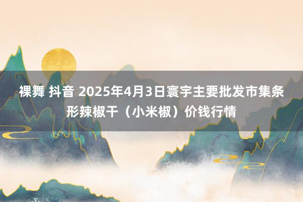 裸舞 抖音 2025年4月3日寰宇主要批发市集条形辣椒干（小米椒）价钱行情