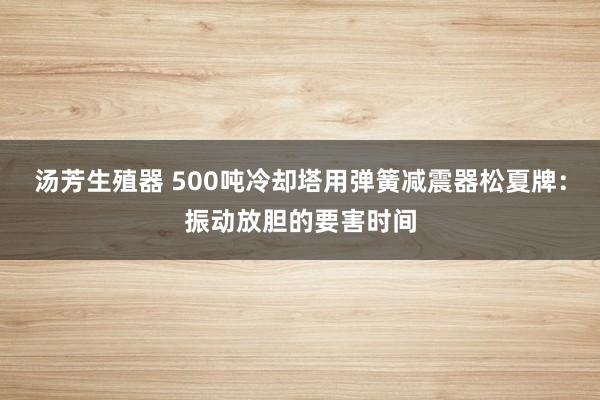 汤芳生殖器 500吨冷却塔用弹簧减震器松夏牌：振动放胆的要害时间