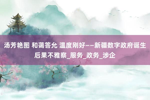 汤芳艳图 和蔼答允 温度刚好——新疆数字政府诞生后果不雅察_服务_政务_涉企