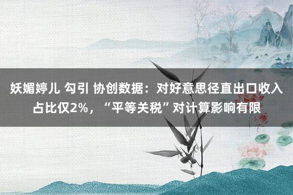 妖媚婷儿 勾引 协创数据：对好意思径直出口收入占比仅2%，“平等关税”对计算影响有限
