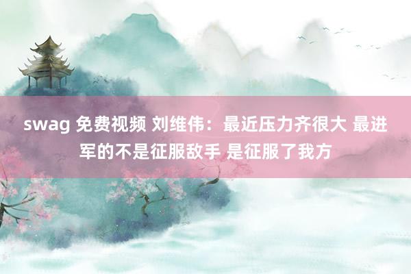 swag 免费视频 刘维伟：最近压力齐很大 最进军的不是征服敌手 是征服了我方