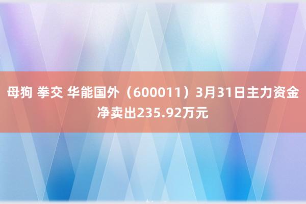 母狗 拳交 华能国外（600011）3月31日主力资金净卖出235.92万元