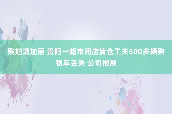贱妇汤加丽 贵阳一超市闭店清仓工夫500多辆购物车丢失 公司报恩