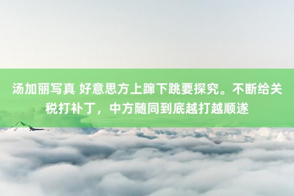 汤加丽写真 好意思方上蹿下跳要探究。不断给关税打补丁，中方随同到底越打越顺遂