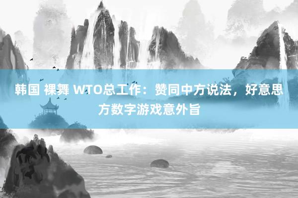 韩国 裸舞 WTO总工作：赞同中方说法，好意思方数字游戏意外旨