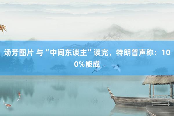 汤芳图片 与“中间东谈主”谈完，特朗普声称：100%能成