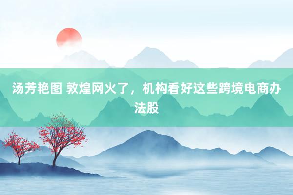 汤芳艳图 敦煌网火了，机构看好这些跨境电商办法股