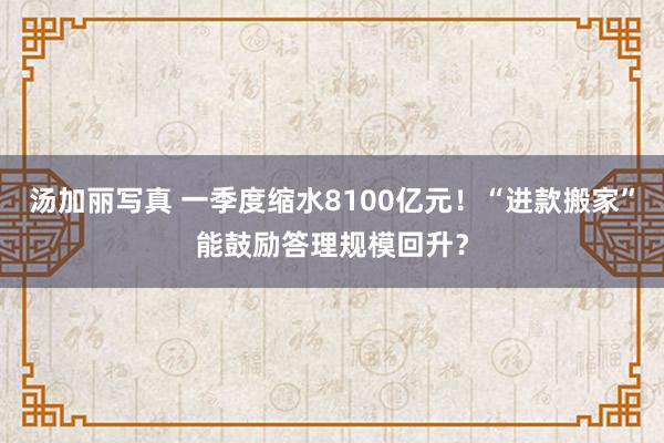 汤加丽写真 一季度缩水8100亿元！“进款搬家”能鼓励答理规模回升？