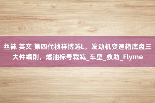 丝袜 英文 第四代祯祥博越L，发动机变速箱底盘三大件编削，燃油标号裁减_车型_救助_Flyme